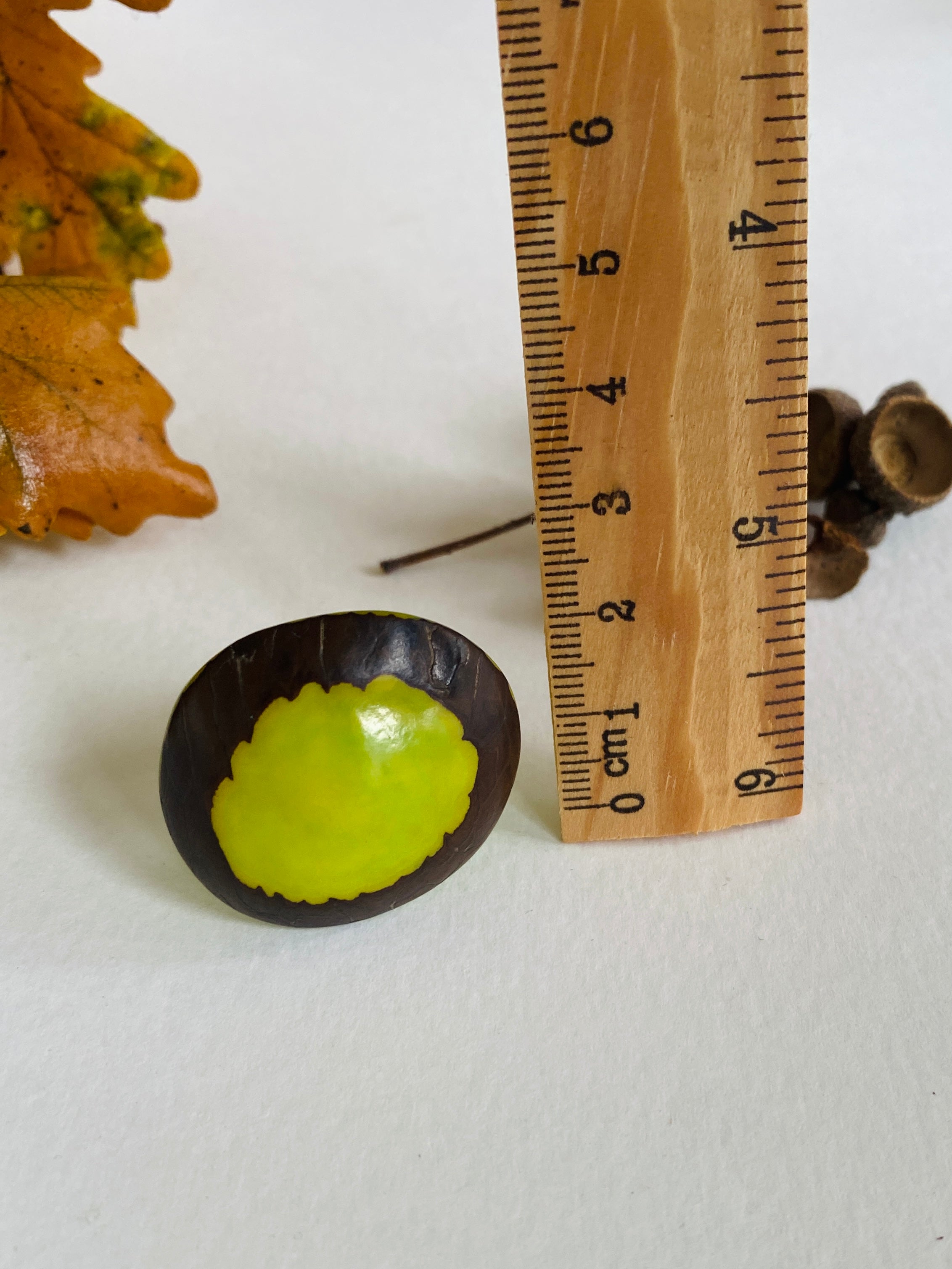 Green Tagua Seed Ring